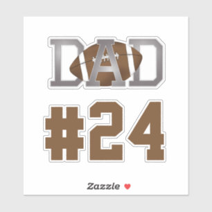 Modern Simple Football Dad Classic Player Number Sticker