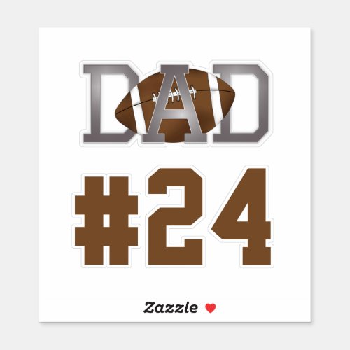 Modern Simple Football Dad Classic Player Number Sticker