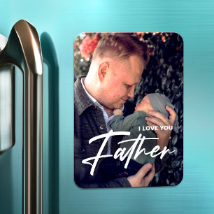 Modern Simple For Dad I love You Fathers Day Photo Magnet
