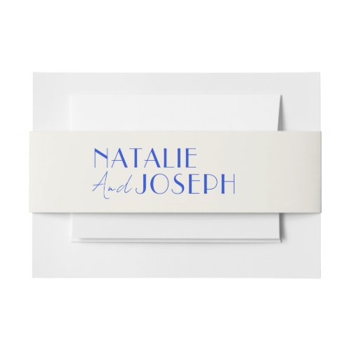 Modern Simple French Unique Whimsical Wedding Invitation Belly Band