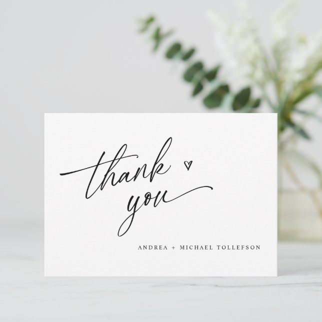 Modern Simple Fun Casual Wedding Thank You Card (Standing Front)