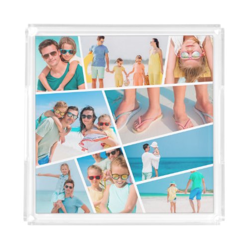  Modern Simple Fun Custom 9 Images Collage Photos Acrylic Tray