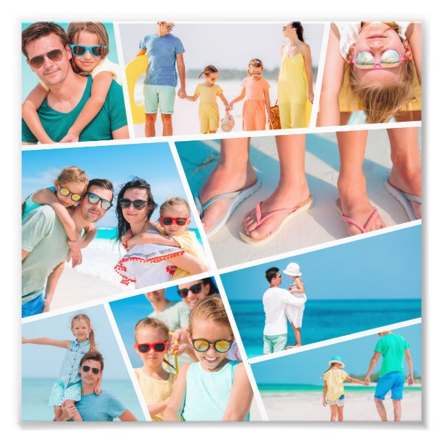  Modern Simple Fun Custom 9 Images Collage Photos Photo Print (Front)