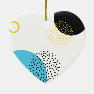 Modern, simple, fun, Memphis style geometric art Ceramic Ornament