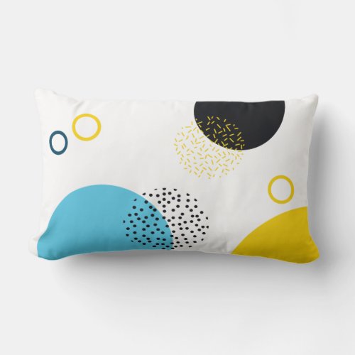 Modern simple fun Memphis style geometric art Lumbar Pillow