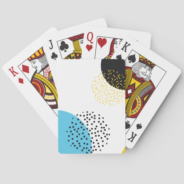 Modern, simple, fun, Memphis style geometric art Poker Cards (Back)