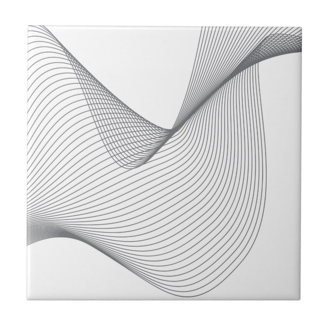 Modern, simple, futuristic urban wavy illustration ceramic tile (Front)