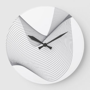 Modern, simple, futuristic urban wavy illustration large clock