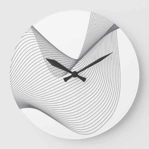 Modern simple futuristic urban wavy illustration large clock