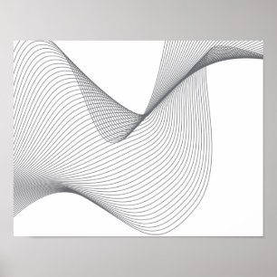 Modern, simple, futuristic urban wavy illustration poster