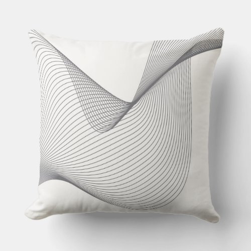 Modern simple futuristic urban wavy illustration throw pillow