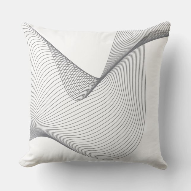 Modern, simple, futuristic urban wavy illustration throw pillow (Front)