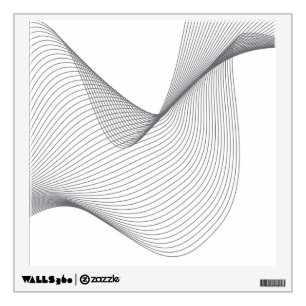 Modern, simple, futuristic urban wavy illustration wall decal