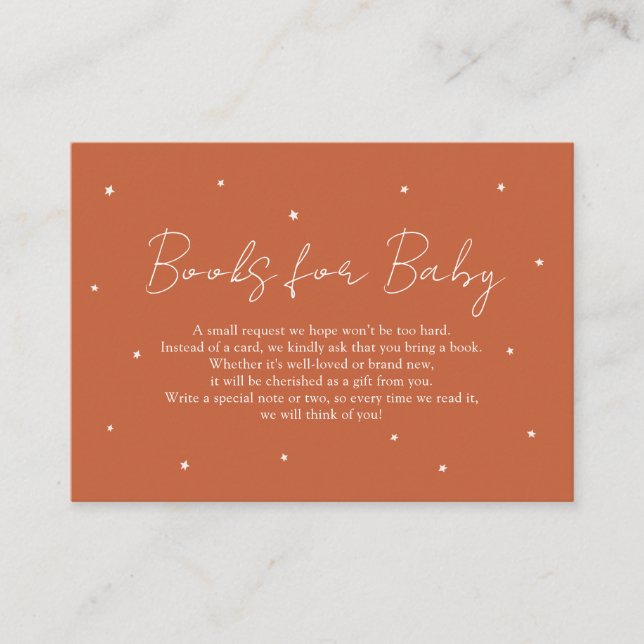 Modern Simple Gender Neutral Books for Baby Enclosure Card (Front)