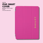 Modern Simple Girly Cute Hot Pink Magenta Monogram iPad Air Cover<br><div class="desc">Create your very own modern,  hot pink toned iPad cover and protect your iPad in style.  Hot pink cover featuring gold tone bold and simple personalization that can be easily updated to any text you like.</div>