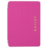Modern Simple Girly Cute Hot Pink Magenta Monogram iPad Air Cover (Front)