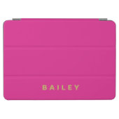 Modern Simple Girly Cute Hot Pink Magenta Monogram iPad Air Cover (Horizontal)