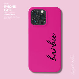 Modern Simple Girly Hot Pink Script Name Monogram iPhone 13 Pro Case