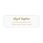 Modern Simple Gold and White Return Address Label