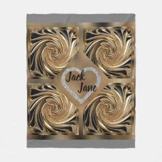 Modern simple gold art fleece blanket