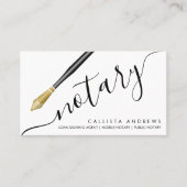 Modern Simple Gold Black Fountain Pen Notary Loan Business Card (Front)