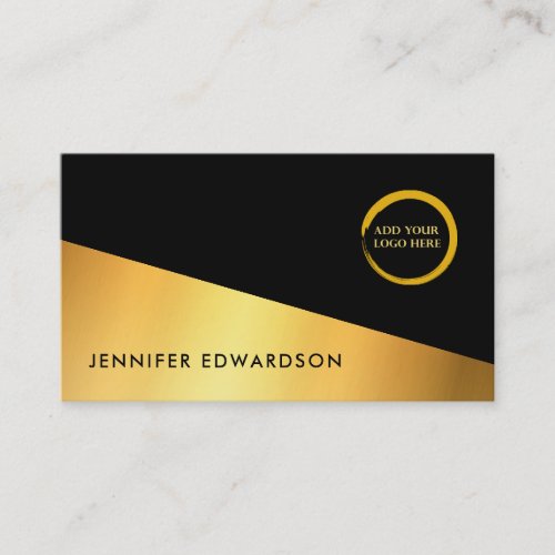 Modern simple gold black professional logo business card