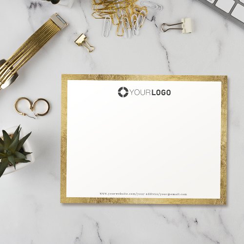 Modern simple gold border personalized Stationery Thank You Card