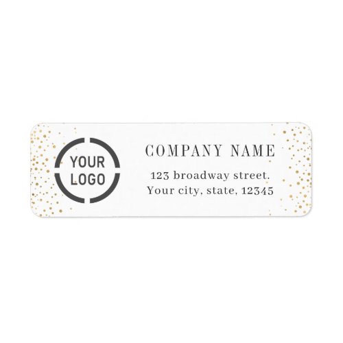Modern simple gold glitter logo return address label