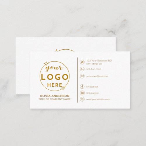 Modern Simple Gold Logo Custom Icons Social Media Business Card
