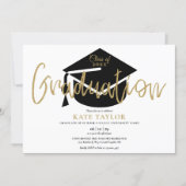 Modern Simple Gold Script Graduation Party Invitation (Front)