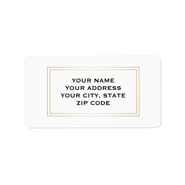 Modern Simple Gold Square Boarder Business Label (Front)