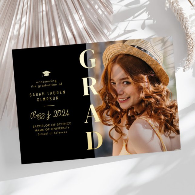 modern simple gold text graduation announcement (Creator Uploaded)