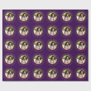 Modern Simple Gold Typography Grad Party Photo Wrapping Paper