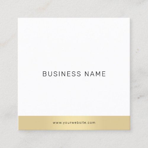 Modern Simple Gold White Professional Elegant Cool Square Business Card