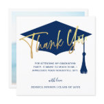 Modern Simple Golden Navy Graduation PHOTO Thank You Card Modern Simple Golden Navy Graduation PHOTO Thank You Card