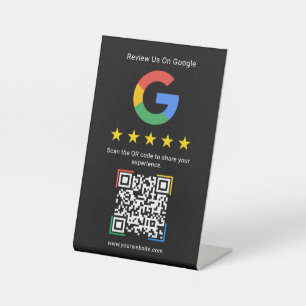 Modern Simple Google Review QR Code Business Pedestal Sign