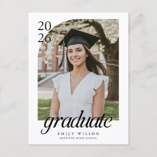 Modern Simple Grad Graduate Arch Photo Graduation Postcard