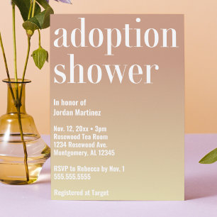 Modern Simple Gradient Adoption Baby/Child Shower Invitation