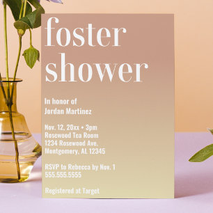 Modern Simple Gradient Foster Care Baby Shower Invitation