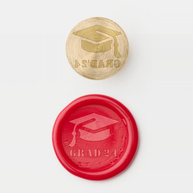 Modern Simple Graduate 2025 Wax Seal Stamp (Stamped)