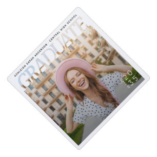 Modern Simple Graduate Custom Photo Graduation Cap Topper