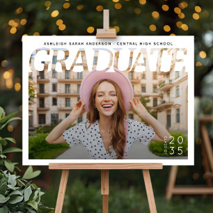 Modern Simple Graduate Photo Graduation Party  Foam Board