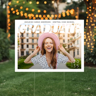 Modern Simple Graduate Photo Graduation Yard Sign