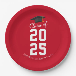 Modern Simple Graduation 2025 Grad Party Paper Plates