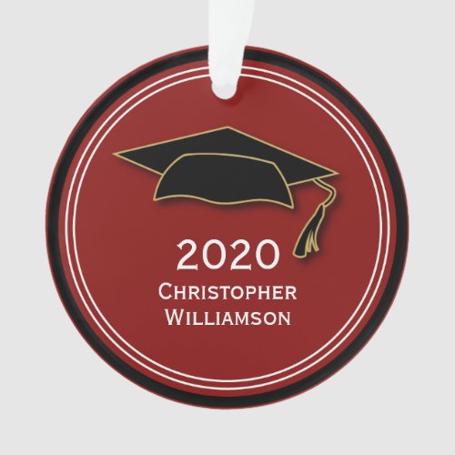 Modern Simple Graduation Cap Class of 2020 Ornament