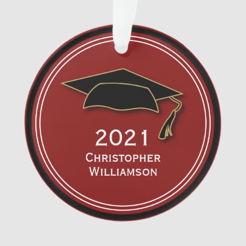 Modern Simple Graduation Cap Class of 2021 Ornament