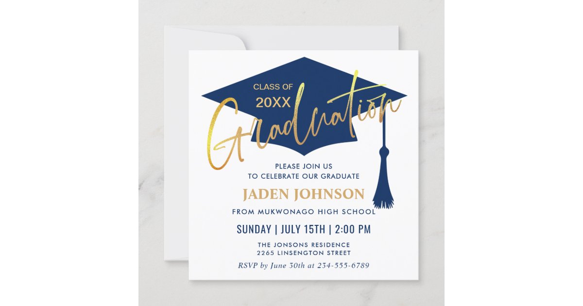 Modern Simple Graduation Party QR code Invitation | Zazzle