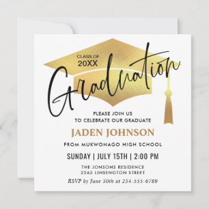 Modern Simple Graduation Party QR code Invitation