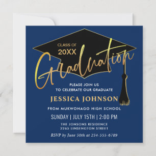 Modern Simple Graduation Party QR code Invitation