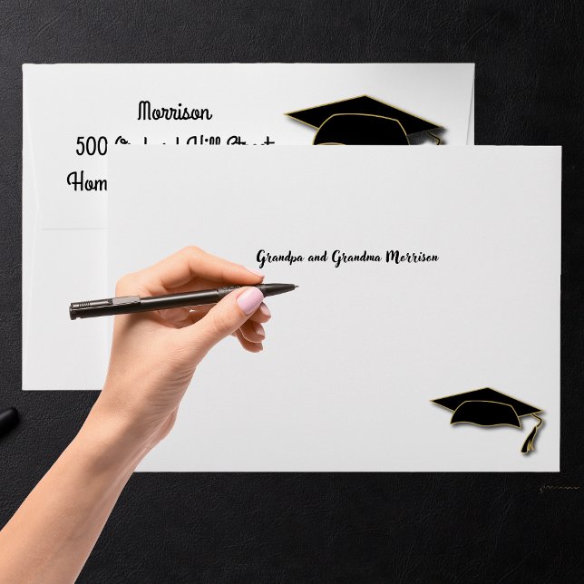 Modern Simple Graduation Party Thank You Envelope (Graduation Cap Envelopes for Graduates)